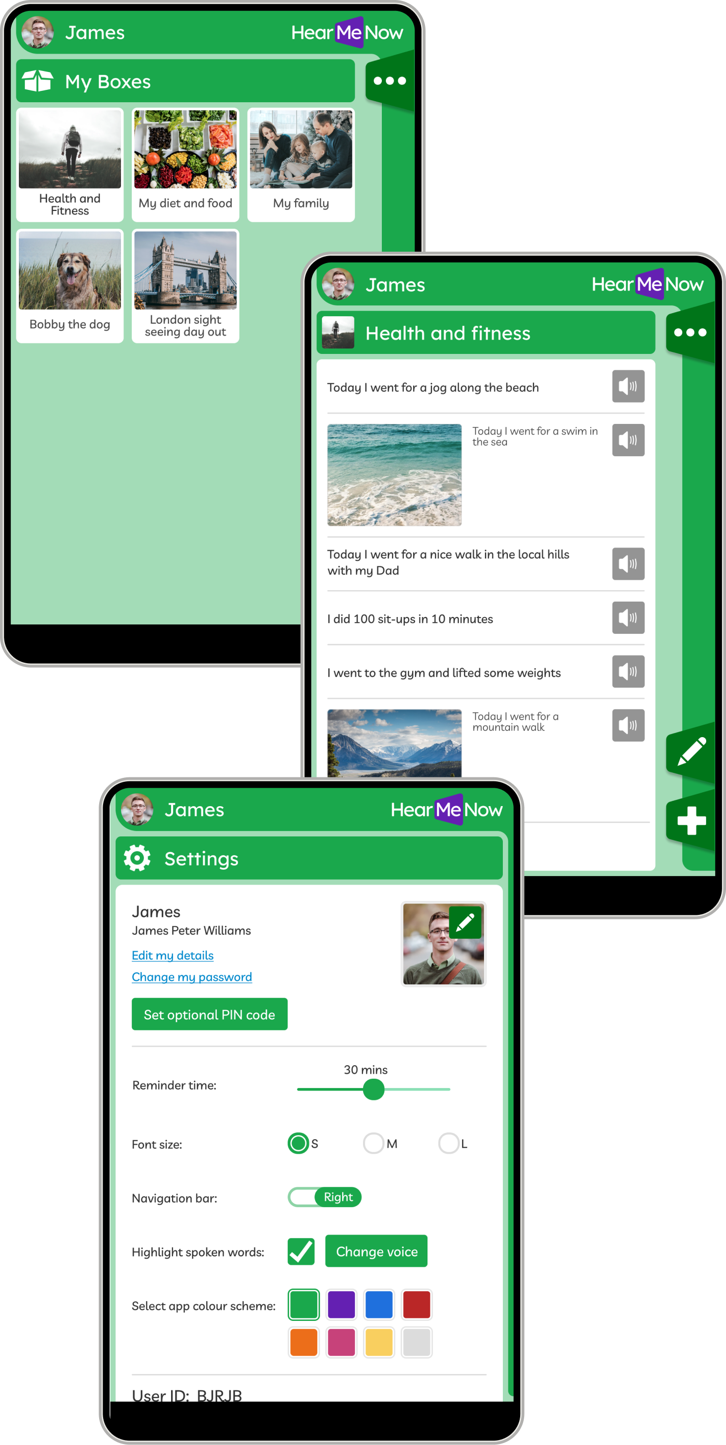 App screenshots