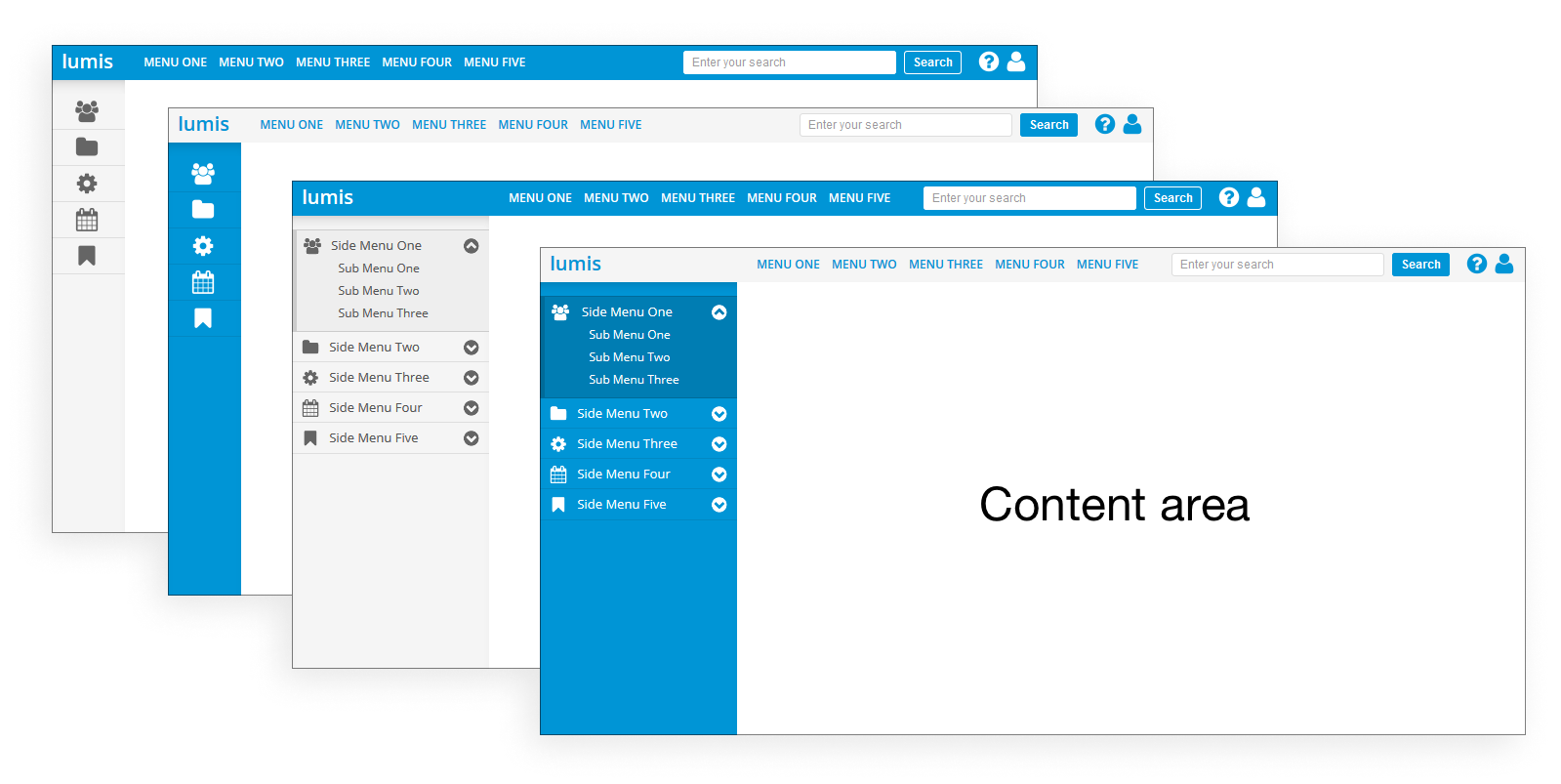 Lumis menu screenshots